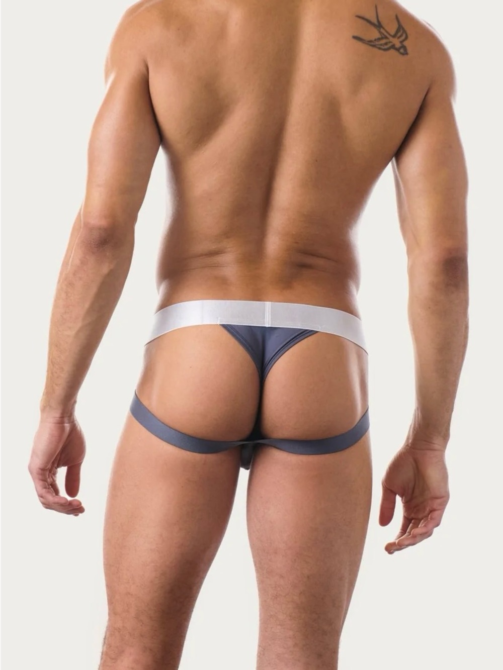 AWRY Apex Jock Thong in Gray, Large - Picture 3 of 9